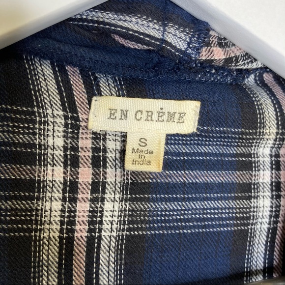 En Creme Fringe Plaid Open Cardigan - Picture 4 of 7